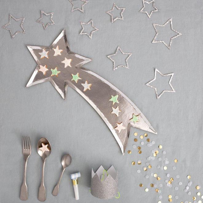 Silver Shooting Star Platters (Set of 4)